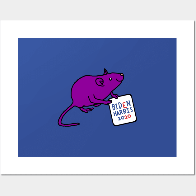 Small Rat with Biden Harris Sign Wall Art by ellenhenryart